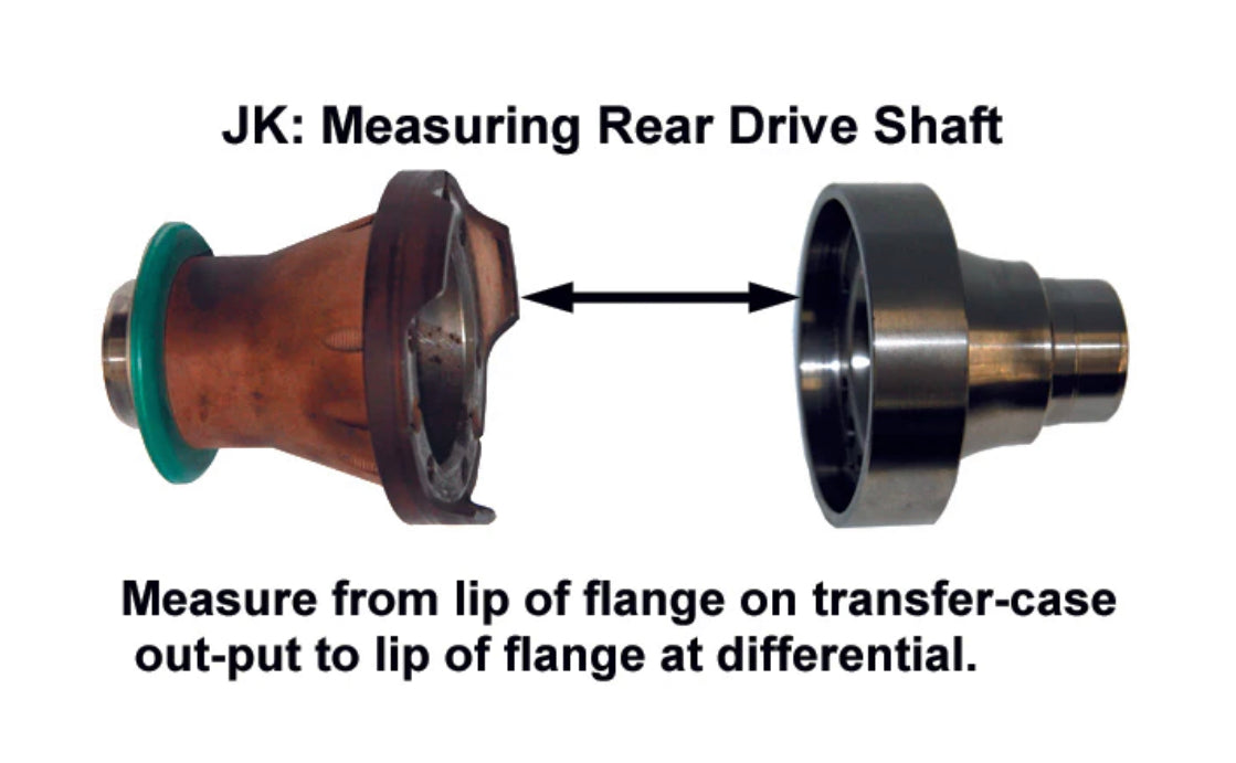 2007-2018 Jeep Wrangler JK Rear HD Conversion style shaft, 0-6" lift, with replacement Spicer style CV transfer case yoke