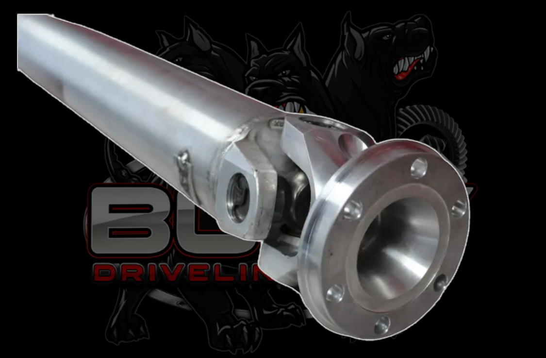 2018-Up Ford Mustang GT Automatic or Manual 3.5" 1350 Series Aluminum Slip Shaft with solid cross non-greaseable U Joints and hardware